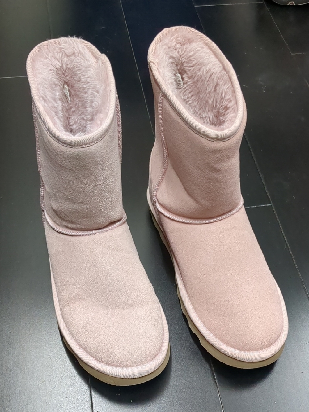 Time and Tru Women's Mid-Calf Faux Suede Boots - Light Pink